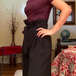 Tara Jarmon burgundy ribbed knit short sleeves